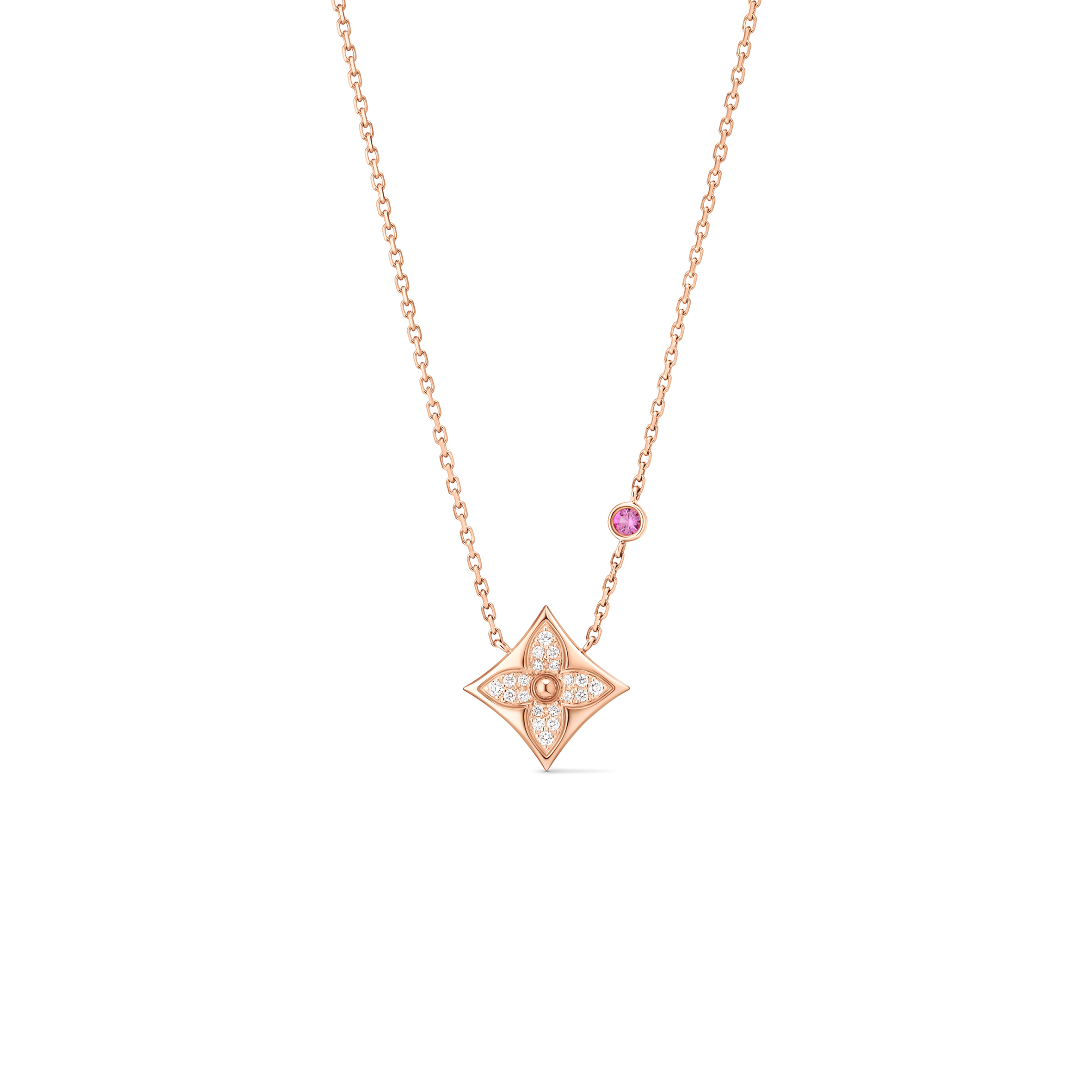 LOUIS VUITTON COLOR BLOSSOM QIXI LIMITED EDITION BB STAR PENDANT, PINK GOLD, PINK SAPPHIRE AND DIAMONDS Q03274